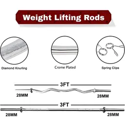 YMD Set Of 34 Rods & Plates Home Gym Combo image 4