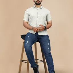 OQUENT Standard Geometric Printed Regular Fit Casual Shirt-image-75