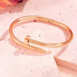 MEENAZ Women American Diamond Antique Rose Gold-Plated Bangle-Style Bracelet-image-59