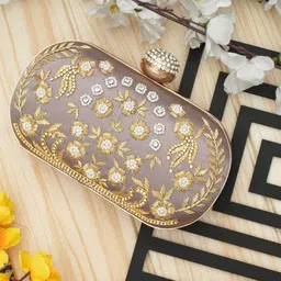 FOR THE BEAUTIFUL YOU Embellished Embroidered Box Clutch-image-58