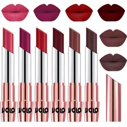Set Of 6 Creme Matte Lipstick-Pink03-Magenta05-Tomato Red08-Maroon-Coffee-Chocolate-12
