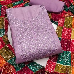 MANVAA Floral Embroidered Sequinned Unstitched Dress Material-image-26