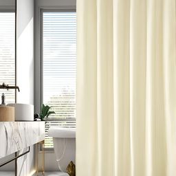 homewards Cream-Coloured Antibacterial Waterproof ShowerCurtains-39