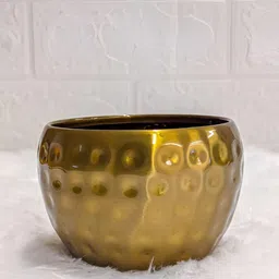 Floral Boutique Gold-Toned Textured Planter-image-59