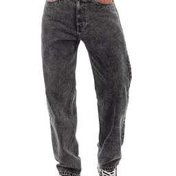 Beyoung Men Black Cloud Original Mid-Rise Heavy Fade Stretchable Wash Baggy Fit Jeans-image-25