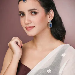 Peora Silver-Plated Crystal & CZ-Studded Jewellery Set-image-53