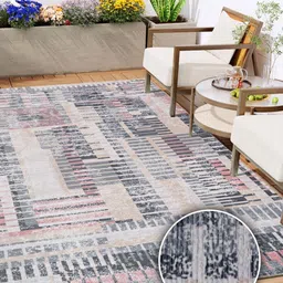 Kaleen India Grey Geometric Anti-Skid Polyester Carpet-picture-17