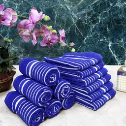 Aura Set of 12  Striped Cotton 150 GSM Hand Towels-image-84