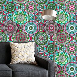 ArtzFolio Printed UV-Resistant Anti-Bacterial Vintage Arabic Indian Motifs Peel & Stick Wallpaper-image-62