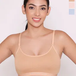 INKURV Pack Of 3 Women Solid Non Padded Full Coverage Bra-picture-25