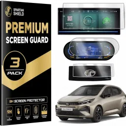 spartan shield Screen Guard for TATA ALTROZ 2025 [3 PACK] || ACCOMPLISHED S || 10.25 Inch [Thin Corners] Infotainment + Smart Digital Steering + 7 inch Instrument Cluster Protector || Anti Scratch || All New TataAltroz Feel Special Edition Car Display Accessories [NOT TEMPERED GLASS]-41