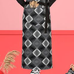 ArtzFolio Black & White Printed Cotton Waist Apron-image-115