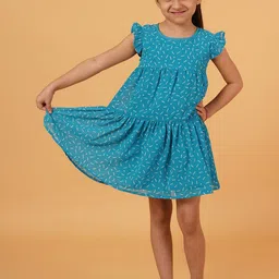 Creative Kids Polka Dot Print Flutter Sleeve Fit & Flare Dress-54