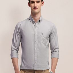 U.S. Polo Assn. Men Classic Button-Down Collar Solid Cotton Tailored Fit Formal Shirt-image-33
