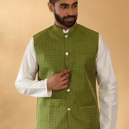 KRAFT INDIA Printed Mandarin Collar Nehru Jacket-55