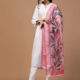 Kaizen TEXO FAB Ethnic Motifs Printed Organza Dupatta image 3