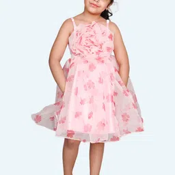 Modish Floral Georgette Fit & Flare Dress-34
