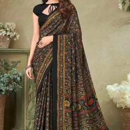 Reboot Fashions Ethnic Motifs Pure Crepe Saree-picture-11