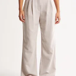 FNOCKS Women Relaxed Loose Fit High-Rise Pleated Trousers-picture-8