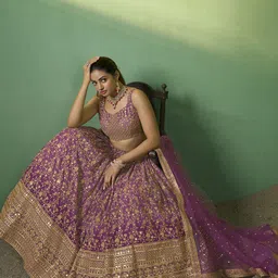 Fusionic Embroidered Sequinned Semi-Stitched Lehenga & Unstitched Blouse With Dupatta image 5