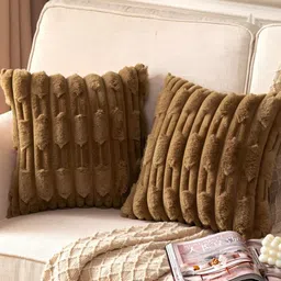 Vinayaka Fab Brown Set of 2 Square Cushion Covers-picture-6