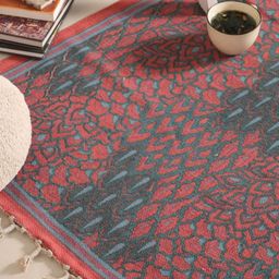 Peepul Tree Coral Floral Cotton Carpet-picture-24