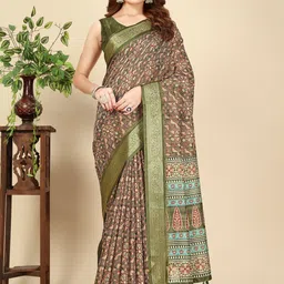 J 6 DESIGNER Ethnic Motifs Printed Woven Design Zari Border Saree-picture-44