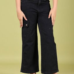 V-Mart Girls Dark Cargo Styles Jeans-image-18