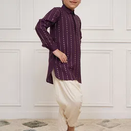 VASTRAMAY Boys Ethnic Motifs Printed Regular Kurta with Pyjamas image 4