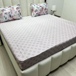Pure Decor Royal Majestic Grey Printed Pure Cotton 350 TC King Bedsheet Set 2.74m x 2.74m-image-63