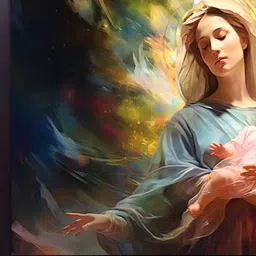 RANDOM Orange & Blue Religious Wall Paintings-image-78
