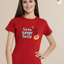 Mast & Harbour Women Typography 2 Printed Applique T-shirt-image-96