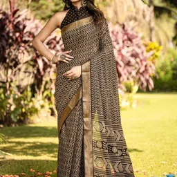 KALINI Zari Block Print Saree-picture-6