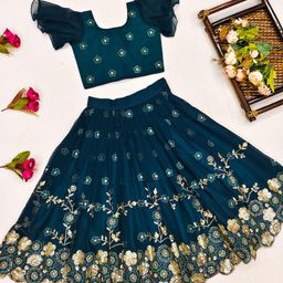 Shoryam Fashion Girls Silk Georgette Ready to Wear Lehenga Choli-picture-13