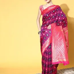 Mitera Woven Design Zari Silk Blend Dharmavaram Saree-picture-36
