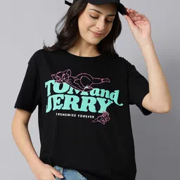 Free Authority Women Tom & Jerry Printed Oversize Tshirt-image-68
