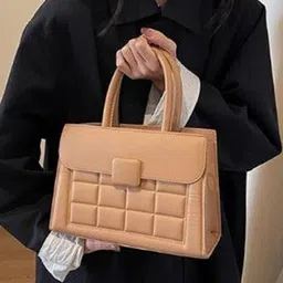 StyleCast Checked Shopper Handheld Bag with Quilted-57