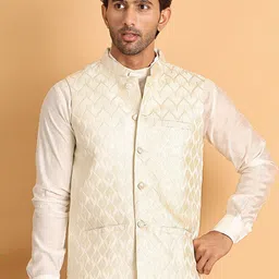 Anouk Men Woven Design Nehru Jacket-18