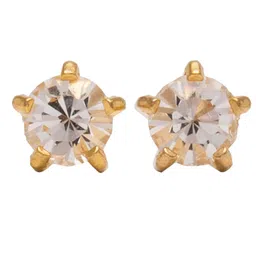 STUDEX 24K Pure Gold Plated Stainless Steel Crystal Studded Circular Shaped Studs-11