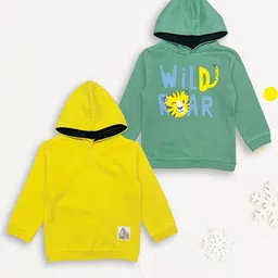YUV Unisex Pack Of 2 Graphic Printed Hooded Sweatshirt-50