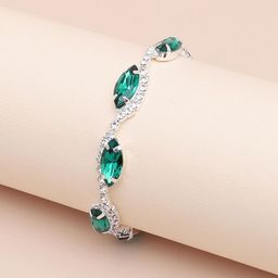 DressBerry Silver-Plated Stone Studded Wraparound Bracelet-image-8