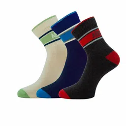Aeropostale Men Pack Of 3 Striped Flat Knit Ankle-Length Socks-44