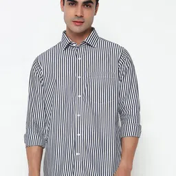 PRIME PORTER Men Slim Fit Opaque Striped Casual Shirt-image-76
