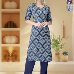 HERE&NOW Selection Of 2 Floral Printed Round Neck Straight Kurtas-33