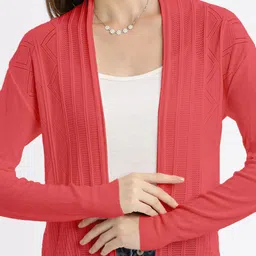 SHOWOFFFF Self Design Open Front Longline Shrug image 3