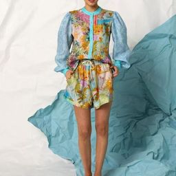JC Mode Floral Printed Band Collar Shirt With Shorts-picture-34