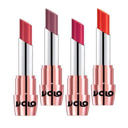 VOLO Set Of 4 Creme Matte Lipstick - 3.5 g Each - Coral-Plum-Peach-Passion Pink-image-11