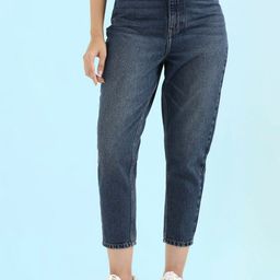 Go Colors Women Mom Fit Mid-Rise Light Fade Cotton Jeans-picture-37