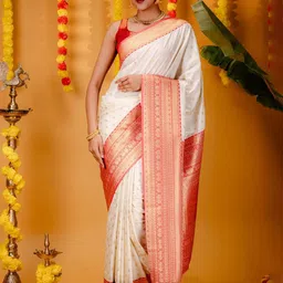 Anjaneya Sarees Woven Design Zari Silk Blend Banarasi Saree-picture-45