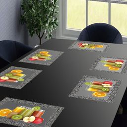 LooMantha Transparent & Green 6 Pieces Printed Rectangular Table Placemats-19